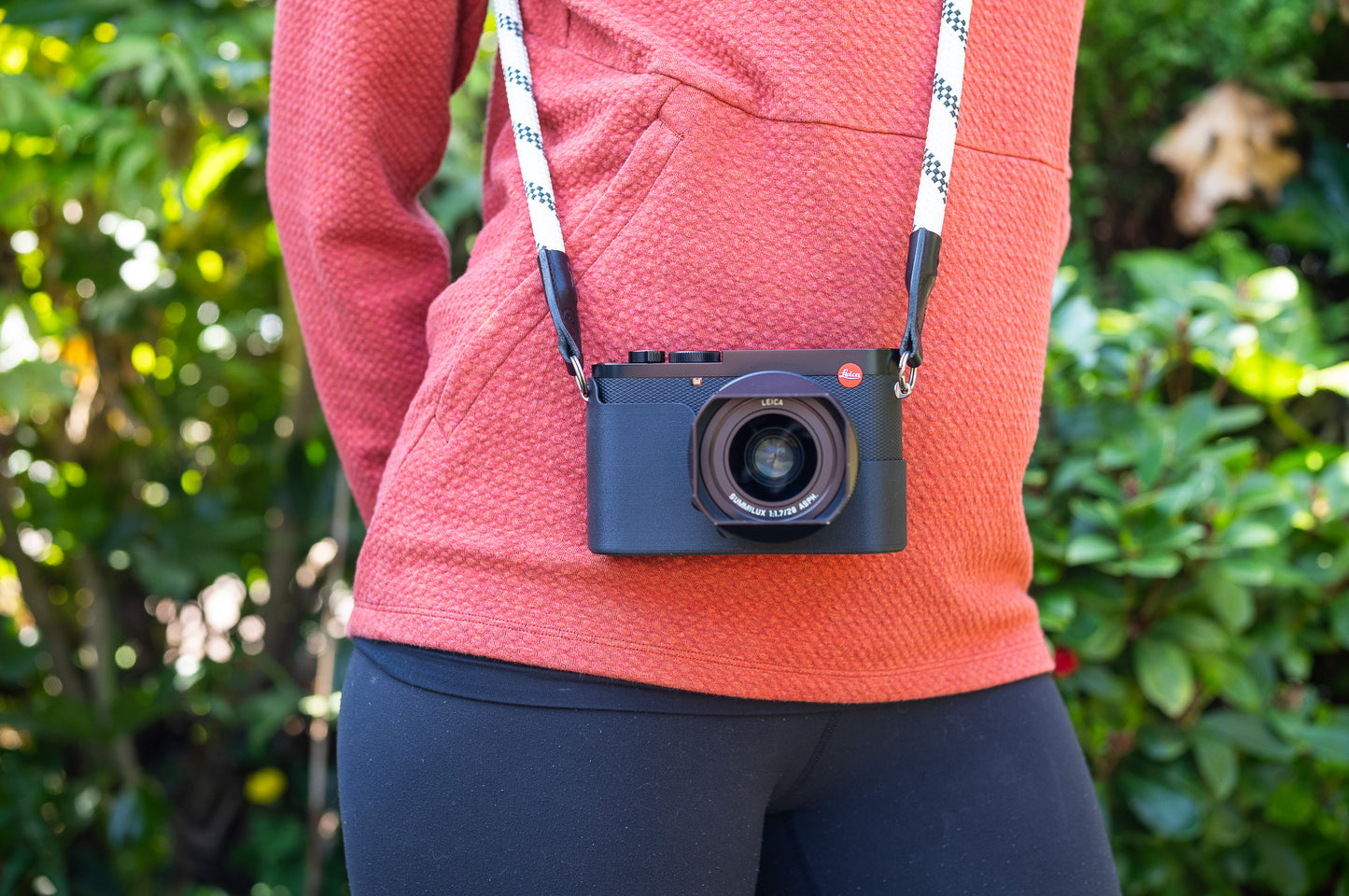 Leica Q3 with Slim Skin Case showing grip profile
